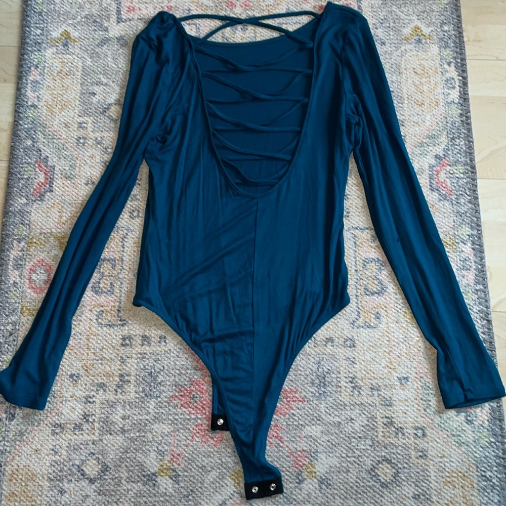 Forever 21 teal bodysuit reversible